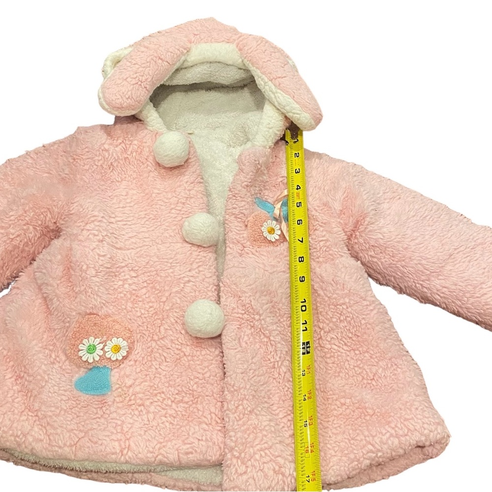 Toddler Girl Jacket Cotton Soft with Hoodie Comfortable Size S Pink Color